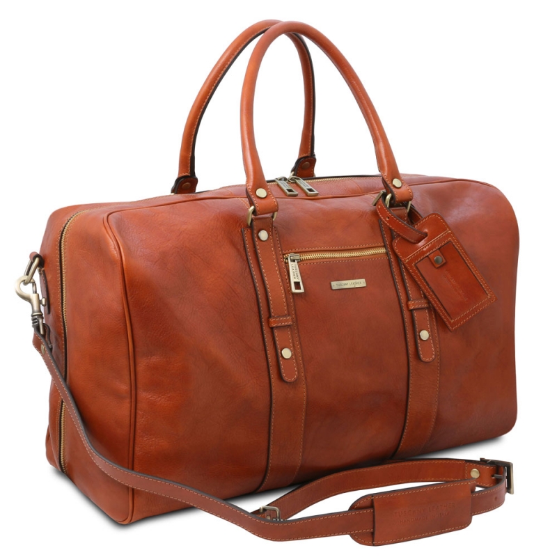 Tuscany Leather Reisetasche TL Voyager aus Leder Seitenansicht Tuscany Leather Reisetasche TL Voyager aus Leder Seitenansicht