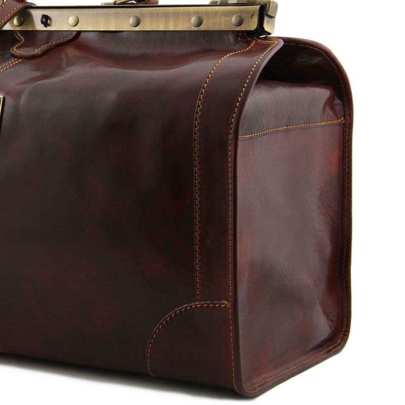 Leder Reisetasche Maulbügel Madrid groß Detail Leder Reisetasche Maulbügel Madrid groß Detail