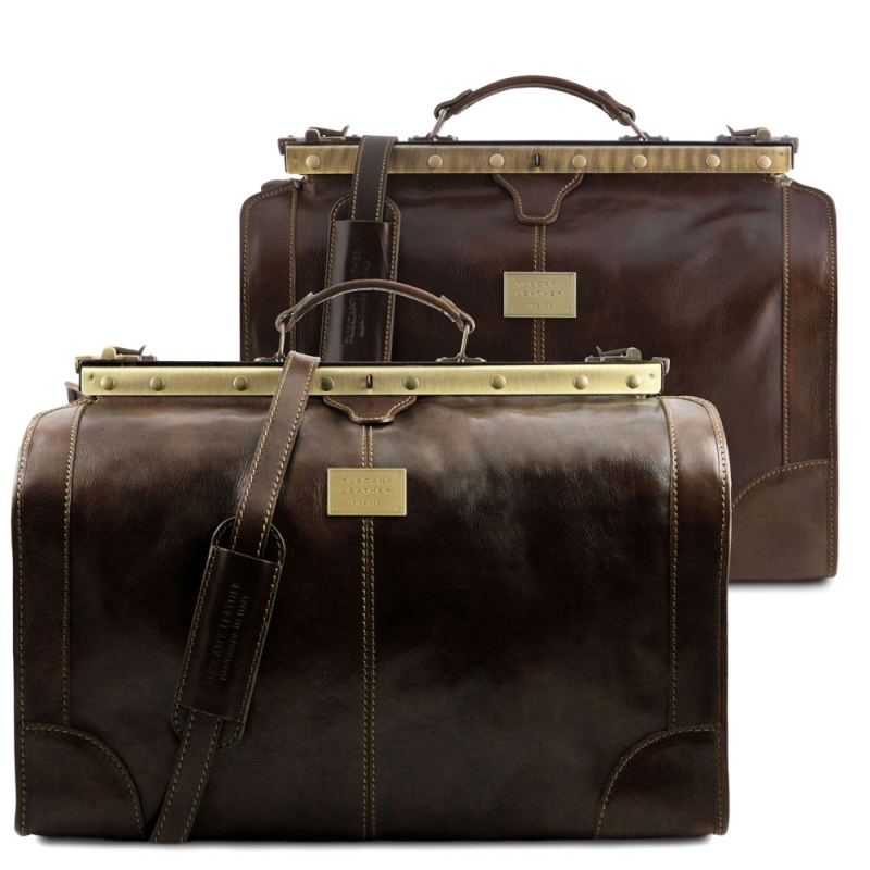 Leder Reisetaschen-Set Madrid dunkelbraun Leder Reisetaschen-Set Madrid dunkelbraun