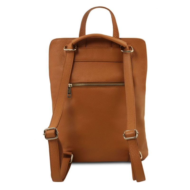 TL Bag Großer Leder-Rucksack cognac Rückseite TL Bag Großer Leder-Rucksack cognac Rückseite
