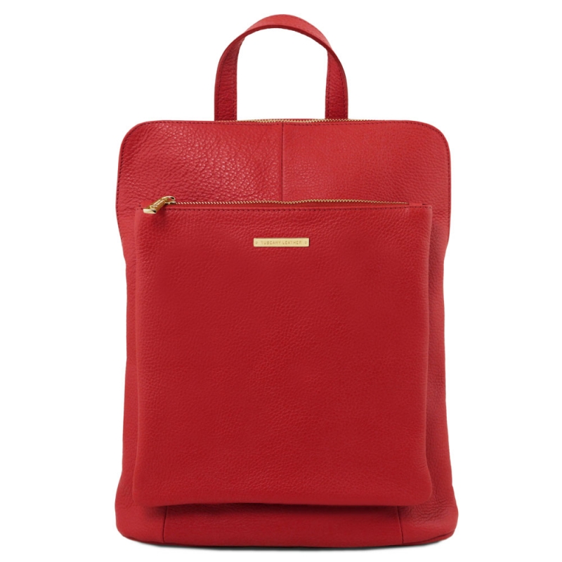 TL Bag Großer Leder-Rucksack rot TL Bag Großer Leder-Rucksack rot