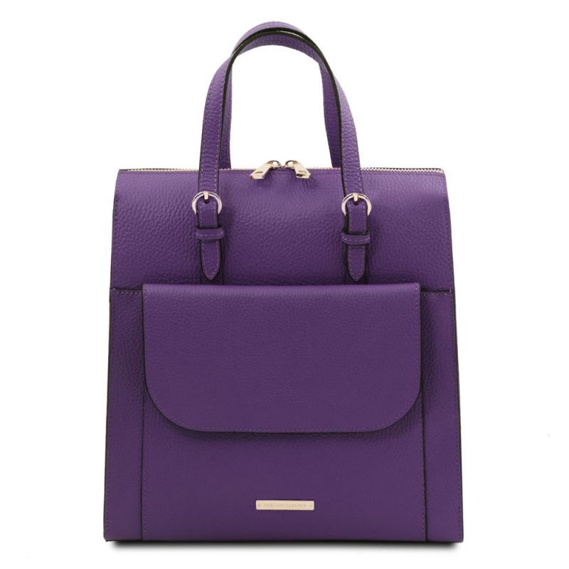 Damen Rucksack Ledertasche 3-in-1 Purple Damen Rucksack Ledertasche 3-in-1 Purple