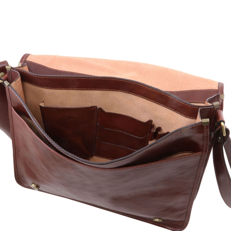Große Leder-Umhängetasche Messenger Interieur Große Leder-Umhängetasche Messenger Interieur