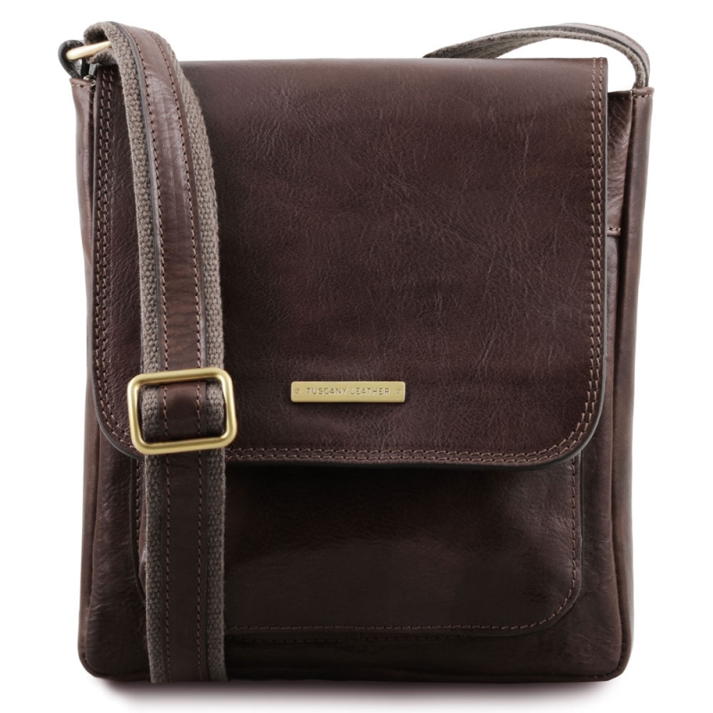 Leder Umhängetasche Jimmy Dunkelbraun Leder Umhängetasche Jimmy Dunkelbraun