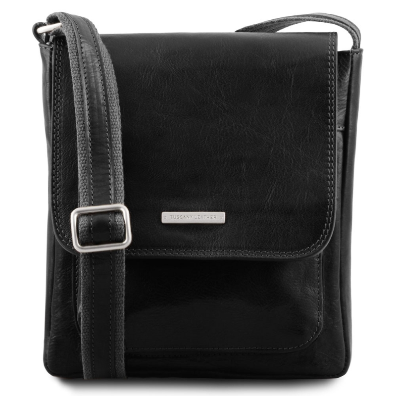 Leder Umhängetasche Jimmy Schwarz Leder Umhängetasche Jimmy Schwarz