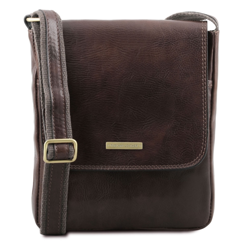 Leder-Umhängetasche John dunkelbraun Leder-Umhängetasche John dunkelbraun