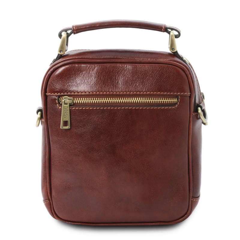 Tuscany Leather Leder Umhängetasche Paul braun Rückseite Tuscany Leather Leder Umhängetasche Paul braun Rückseite