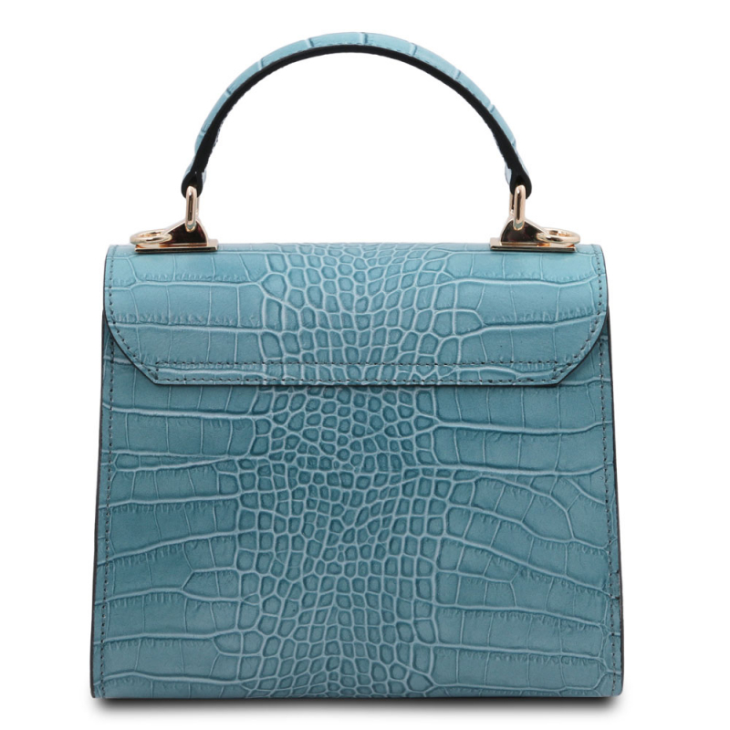 Mini-Handtasche "Atena" Krokostyle Rückseite Mini-Handtasche "Atena" Krokostyle Rückseite