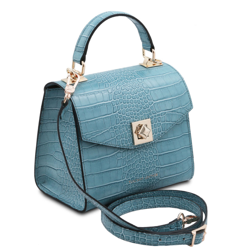 Mini-Handtasche "Atena" Krokostyle Seite Mini-Handtasche "Atena" Krokostyle Seite