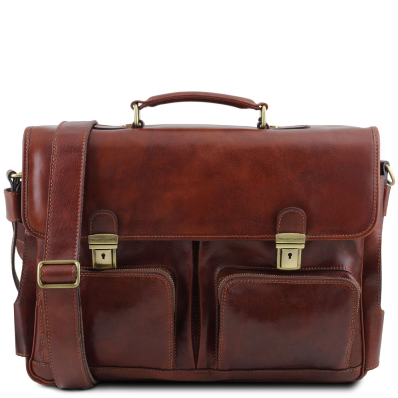 Multifach Leder-Aktentasche Ventimiglia braun Multifach Leder-Aktentasche Ventimiglia braun