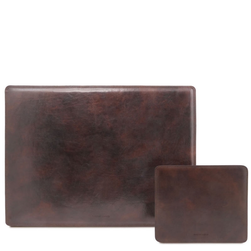 Office-Set aus Leder Dunkelbraun Office-Set aus Leder Dunkelbraun