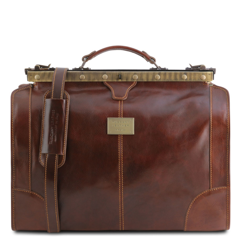 Leder Reisetasche im Doktortaschen-Design Madrid braun Leder Reisetasche im Doktortaschen-Design Madrid braun