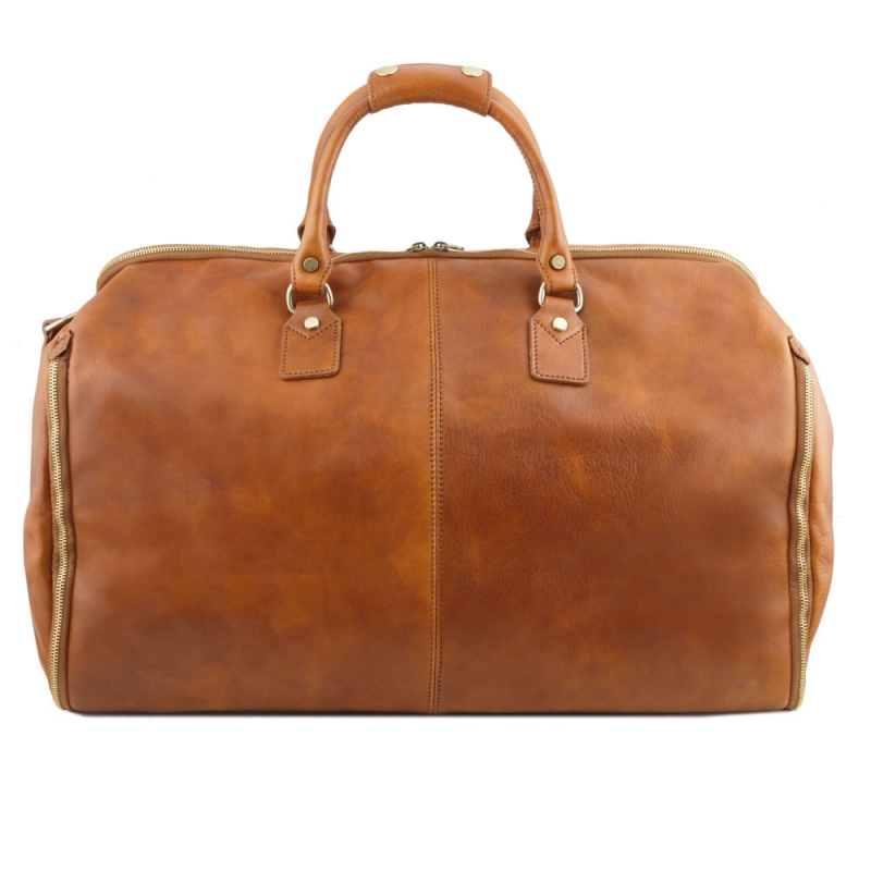 Reisetasche-Kleidersack Antiqua natural Rückseite Reisetasche-Kleidersack Antiqua natural Rückseite