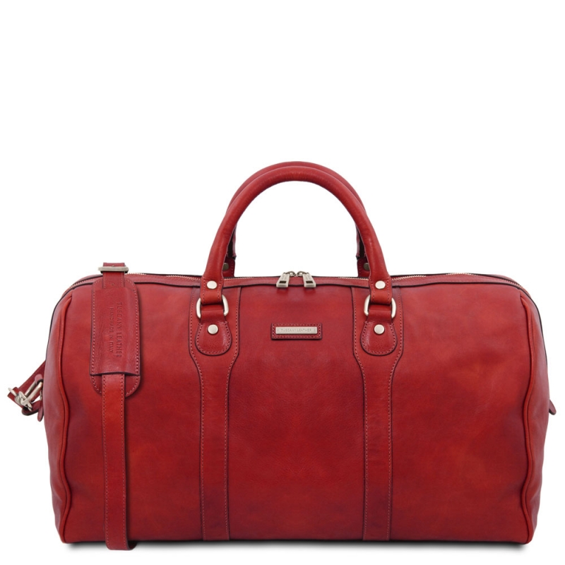 Leder Reisetasche Oslo Rot Leder Reisetasche Oslo Rot