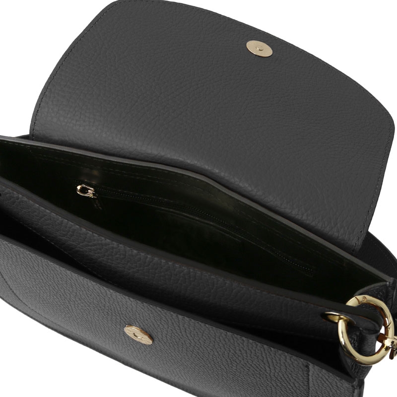 Satteltasche "Tiche" aus Leder schwarz Interieur Satteltasche "Tiche" aus Leder schwarz Interieur
