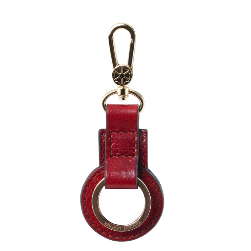 Schlüsselanhänger aus Leder rot