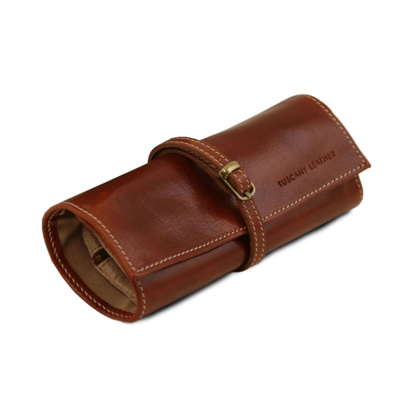 Schmuckrolle aus Leder Schmuckrolle aus Leder