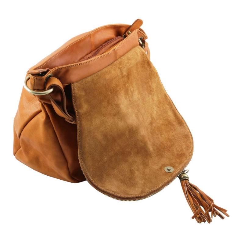Tuscany Leather Schultertasche aus Leder Seitenansicht Tuscany Leather Schultertasche aus Leder Seitenansicht