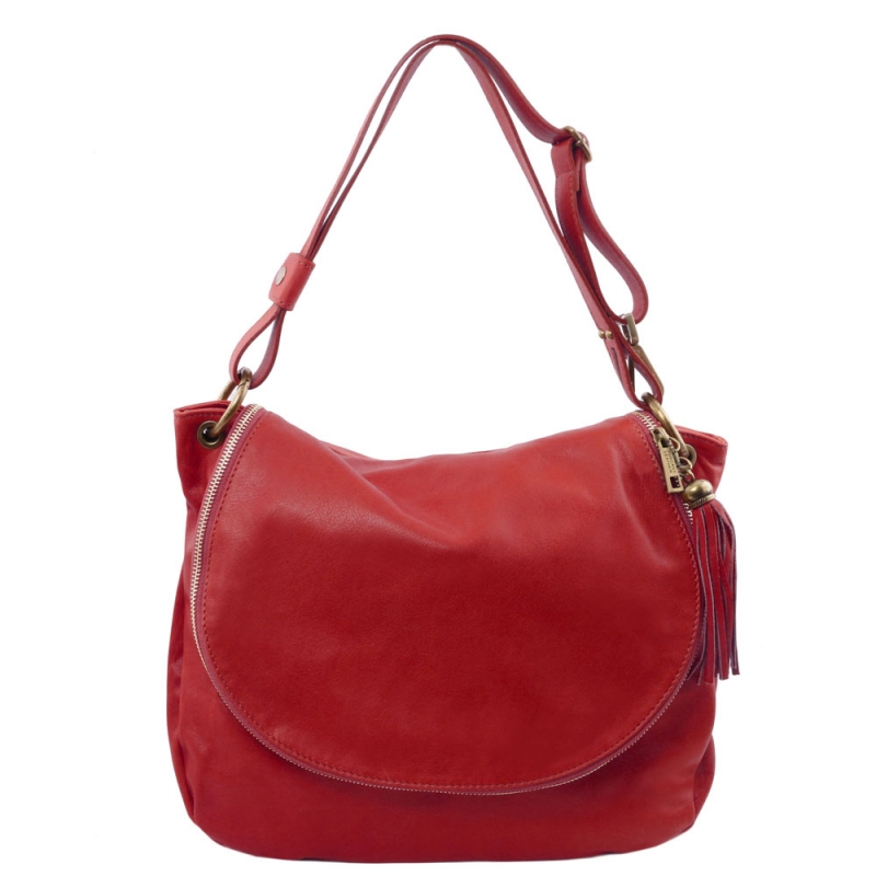 Tuscany Leather Schultertasche aus Leder Rot Tuscany Leather Schultertasche aus Leder Rot
