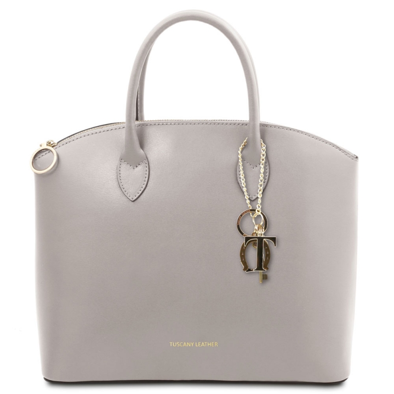 TL KeyLuck Shopper aus Leder grau TL KeyLuck Shopper aus Leder grau