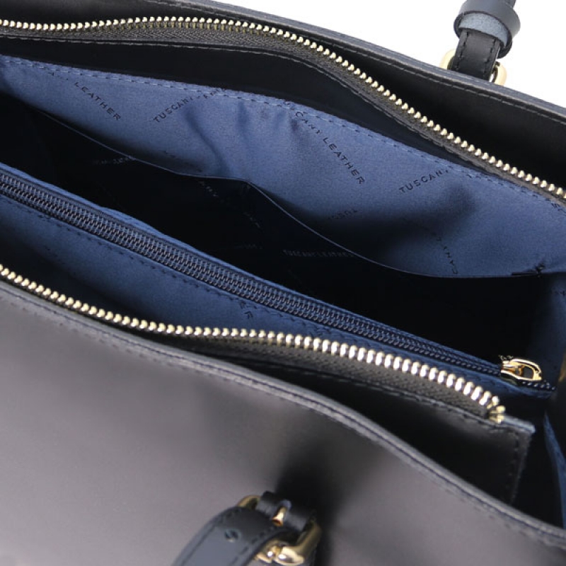 TL Bag Leder-Schultertasche schwarz Interieur-1 TL Bag Leder-Schultertasche schwarz Interieur-1