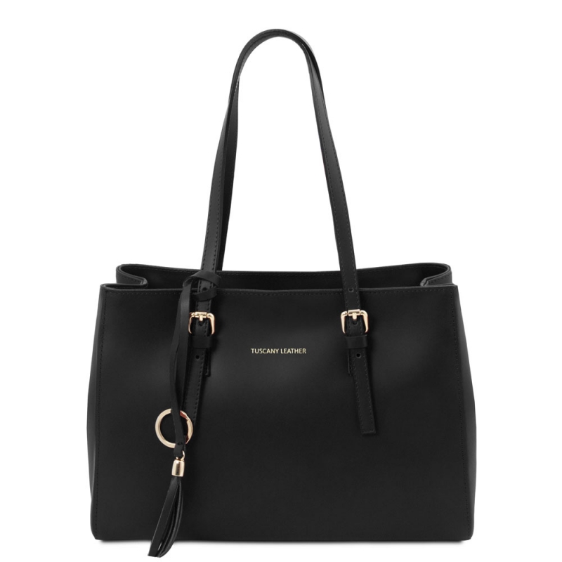 TL Bag Leder-Schultertasche schwarz TL Bag Leder-Schultertasche schwarz