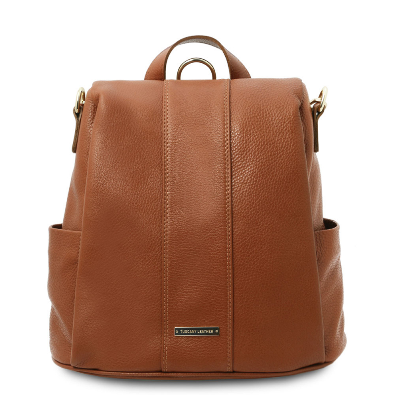Leder-Rucksack Schultertasche cognac Leder-Rucksack Schultertasche cognac