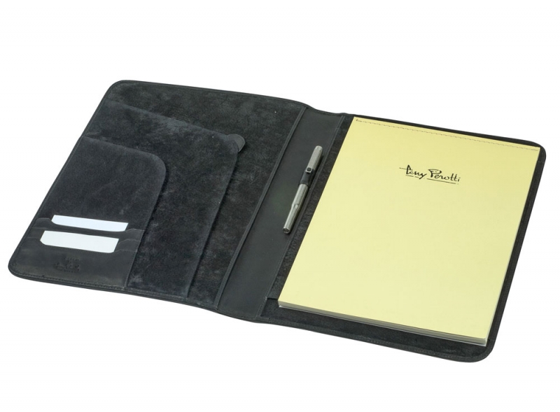 Tony Perotti Schreibmappe A4 aus Leder schwarz Tony Perotti Schreibmappe A4 aus Leder schwarz