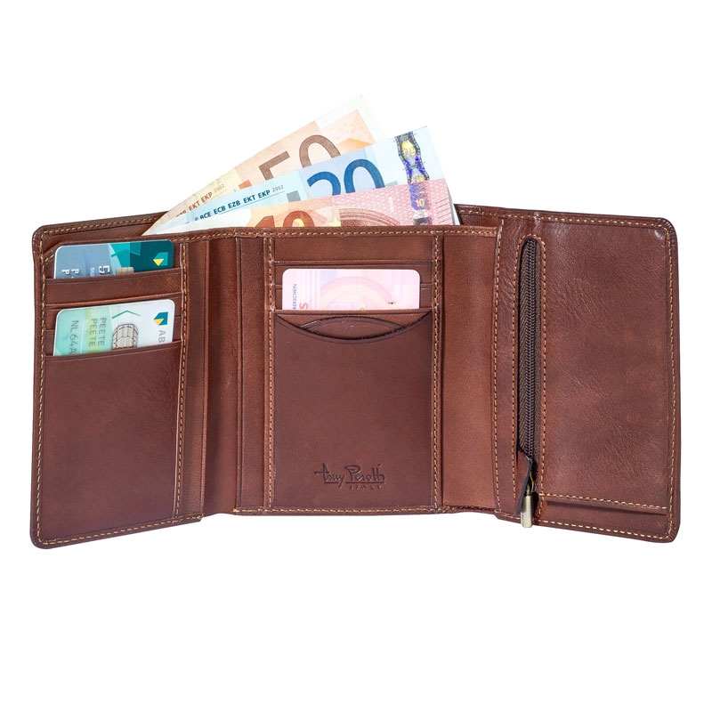 Herrenbrieftasche aus Leder 2604 Braun interieur Herrenbrieftasche aus Leder 2604 Braun interieur