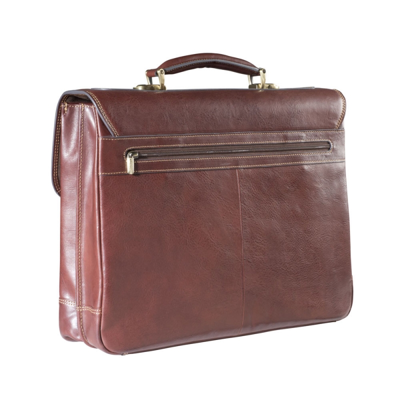 Tony Perotti Laptop-Aktentasche braun Rückseite Tony Perotti Laptop-Aktentasche braun Rückseite