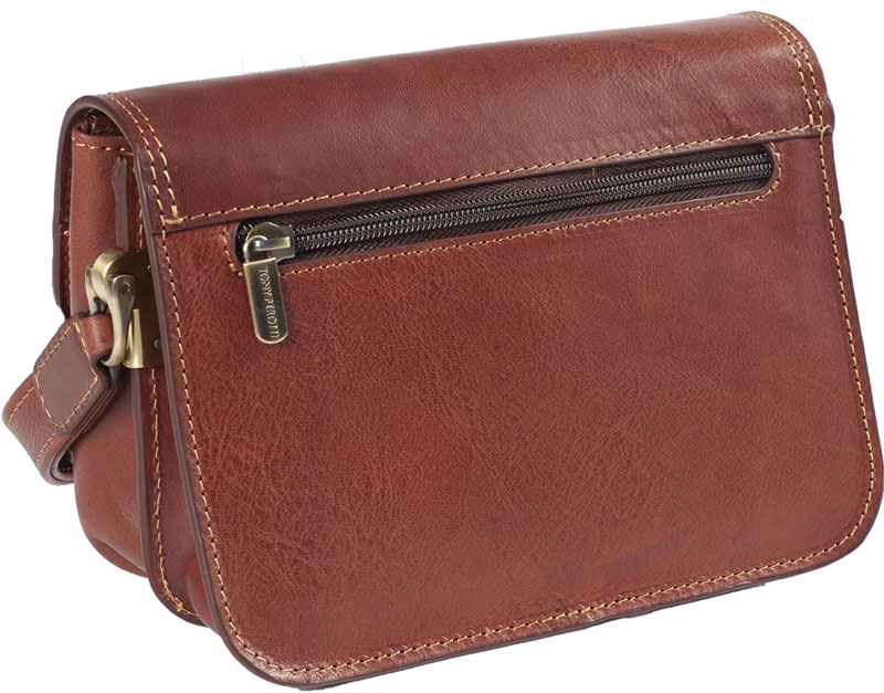 Tony Perotti Damen Umhängetasche Small braun Rückseite Tony Perotti Damen Umhängetasche Small braun Rückseite
