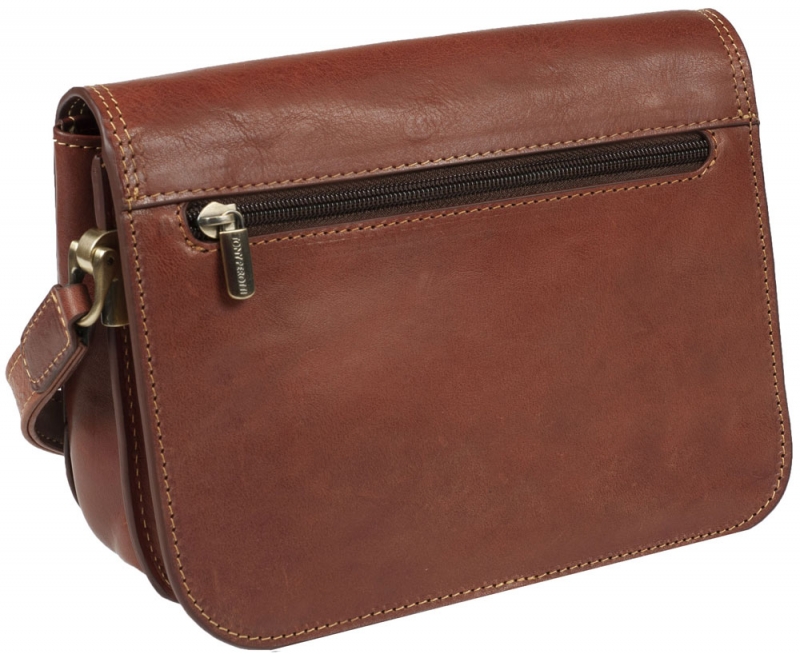 Tony Perotti Damen Umhängetasche Medium braun Rückseite Tony Perotti Damen Umhängetasche Medium braun Rückseite