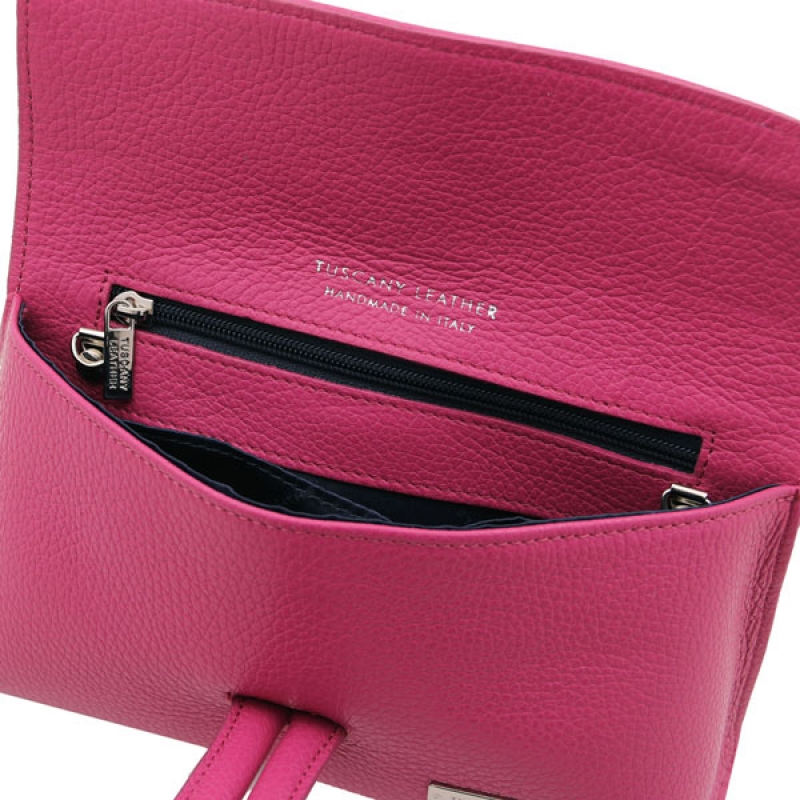 TL Bag Leder-Clutch fuchsia Interieur TL Bag Leder-Clutch fuchsia Interieur