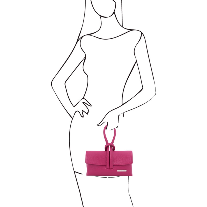 TL Bag Leder-Clutch fuchsia Outfit TL Bag Leder-Clutch fuchsia Outfit