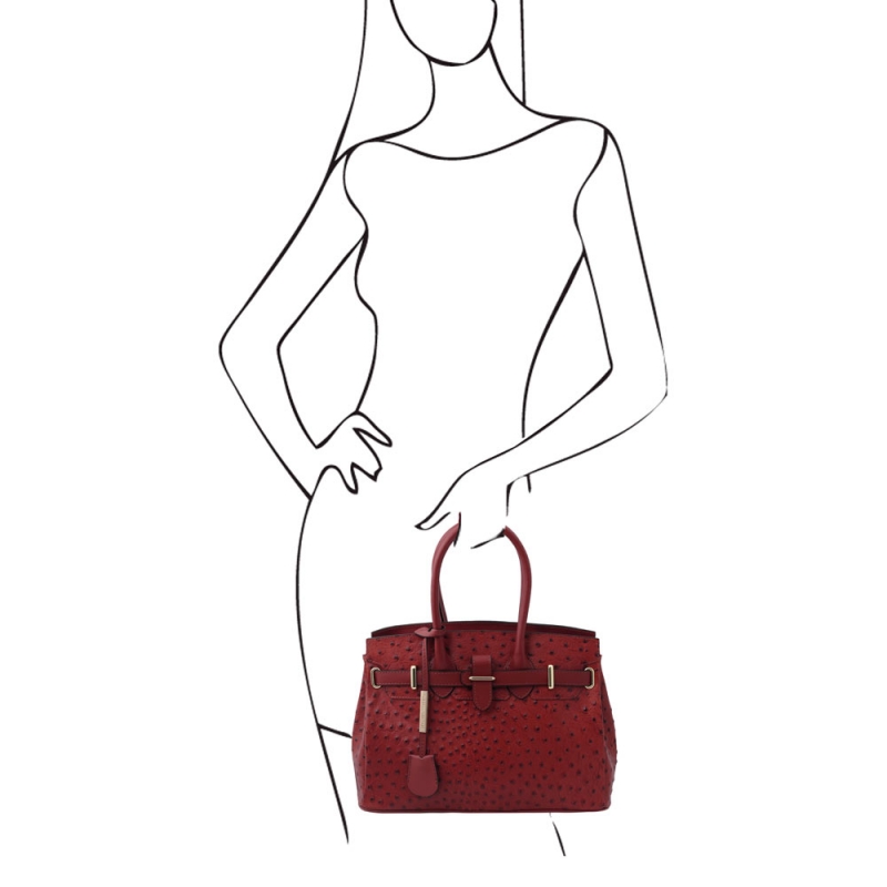 Tuscany Leather Handtasche Straußenleder-Optik Outfit Tuscany Leather Handtasche Straußenleder-Optik Outfit
