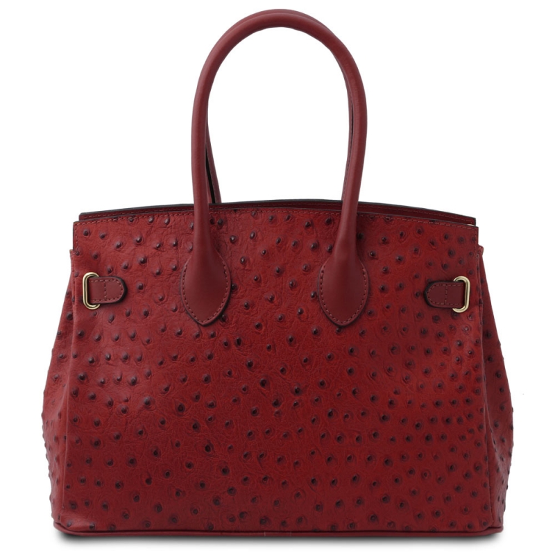 Tuscany Leather Handtasche Straußenleder-Optik Rückseite Tuscany Leather Handtasche Straußenleder-Optik Rückseite
