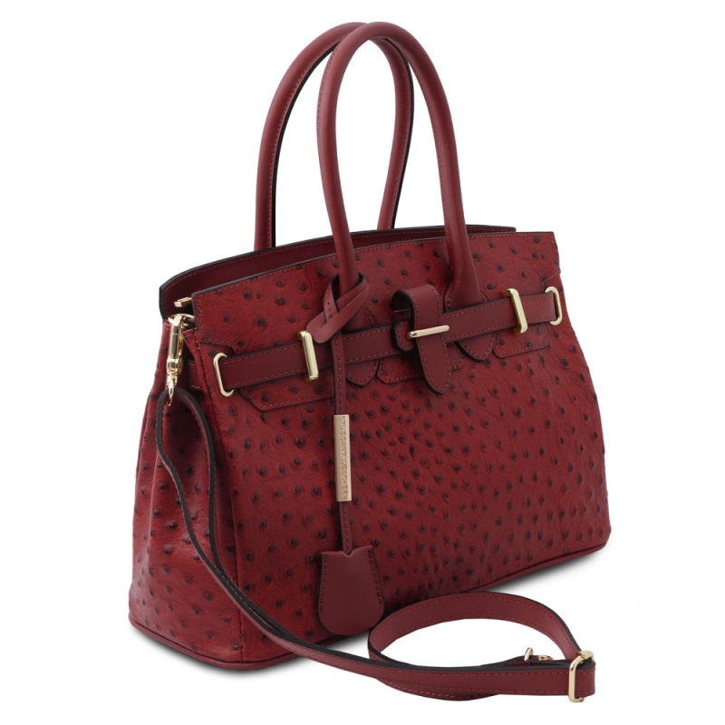 Tuscany Leather Handtasche Straußenleder-Optik Seite Tuscany Leather Handtasche Straußenleder-Optik Seite