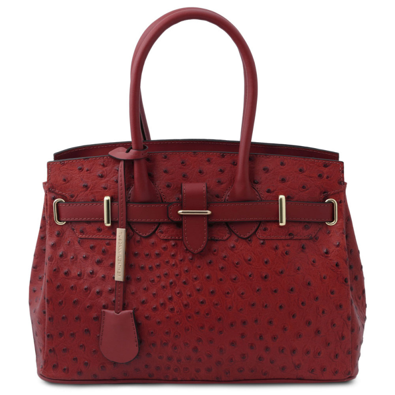 Tuscany Leather Handtasche Straußenleder-Optik Rot Tuscany Leather Handtasche Straußenleder-Optik Rot