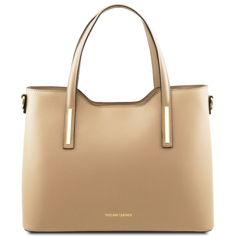 Leder-Handtasche Olimpia champagner Leder-Handtasche Olimpia champagner
