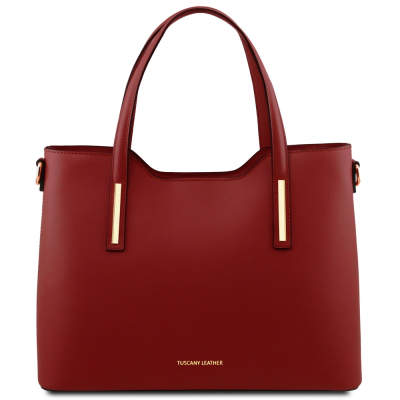 Leder-Handtasche Olimpia rot Leder-Handtasche Olimpia rot