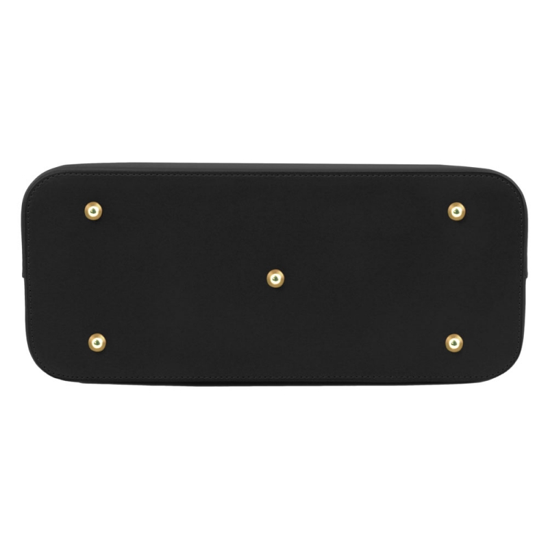 Leder-Handtasche Olimpia schwarz Boden Leder-Handtasche Olimpia schwarz Boden
