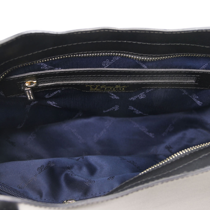 Leder-Handtasche Olimpia schwarz Interieur Leder-Handtasche Olimpia schwarz Interieur