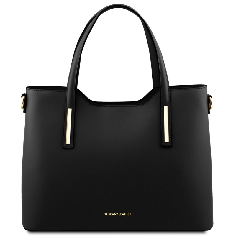 Leder-Handtasche Olimpia schwarz Leder-Handtasche Olimpia schwarz