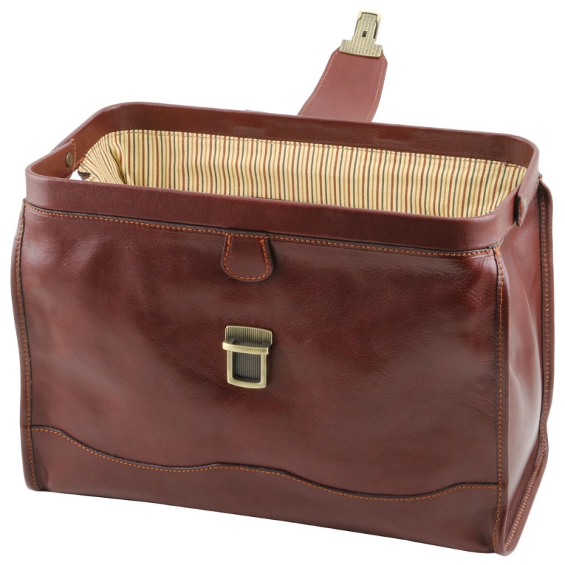 Leder Doktortasche Raffaello braun front Leder Doktortasche Raffaello braun front