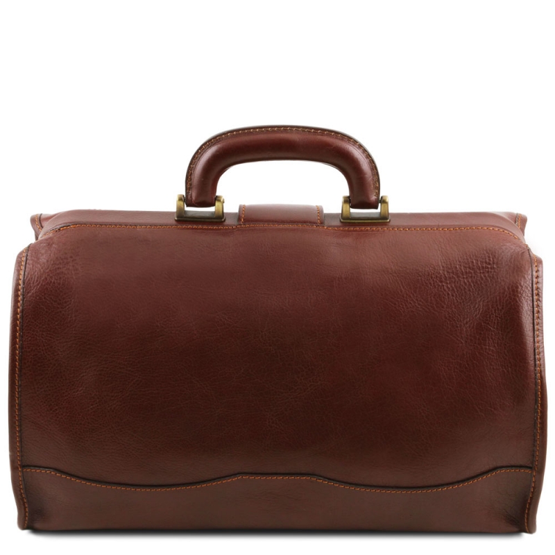 Leder Doktortasche Raffaello braun Rückseite Leder Doktortasche Raffaello braun Rückseite