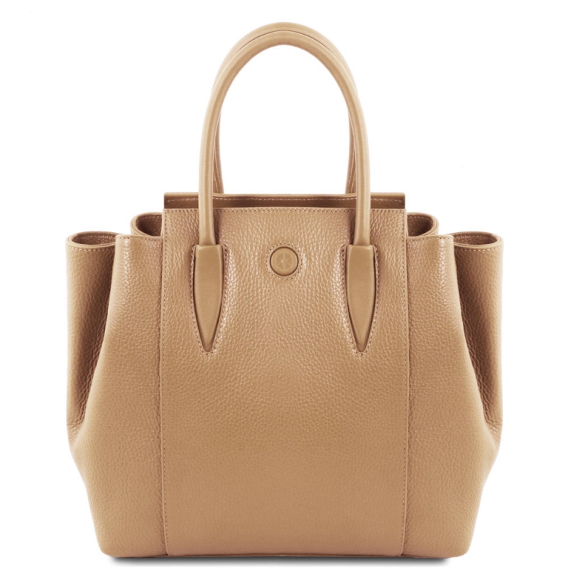 Leder-Handtasche Tulipan champagner Leder-Handtasche Tulipan champagner