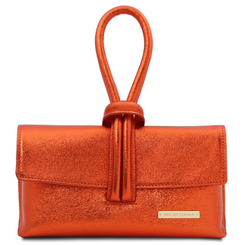 Tuscany Leather Clutch Metallic-Leder brandy Tuscany Leather Clutch Metallic-Leder brandy