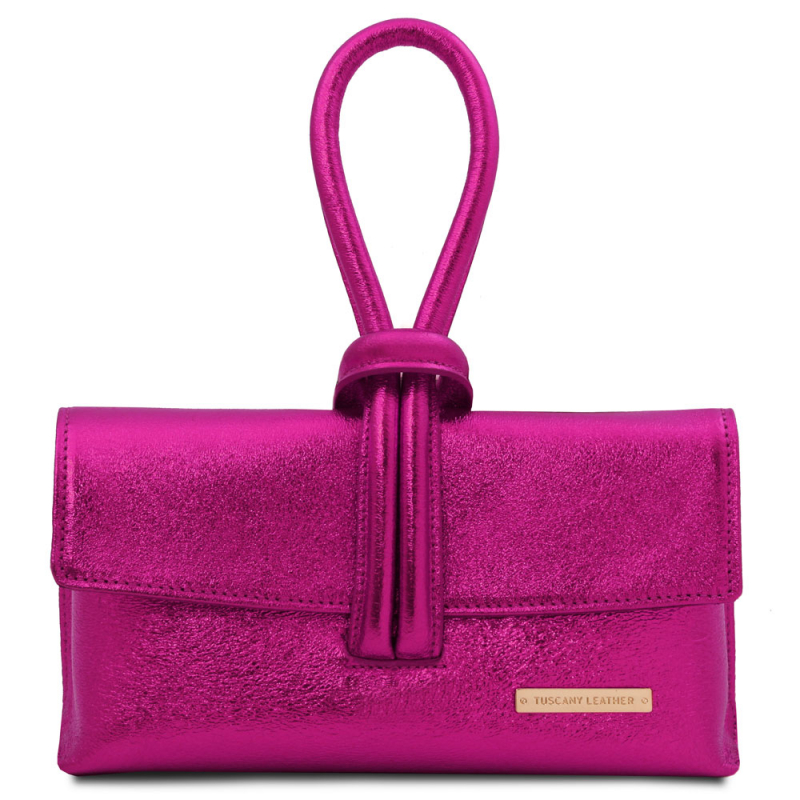 Tuscany Leather Clutch Metallic-Leder fuchsia Tuscany Leather Clutch Metallic-Leder fuchsia
