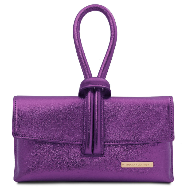 Tuscany Leather Clutch Metallic-Leder purple Tuscany Leather Clutch Metallic-Leder purple