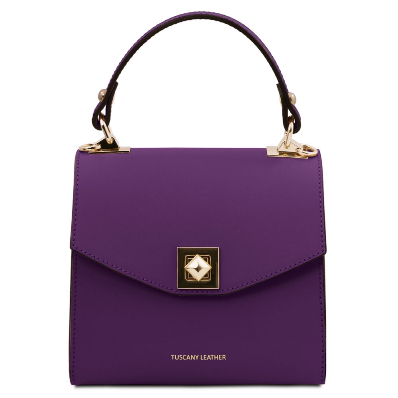 TL Bag Mini-Handtasche aus Leder purple